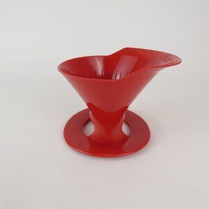 Melitta Pour Over Coffee Maker 1 Cup Red Plastic Brewing Cone Filter No 2 USA